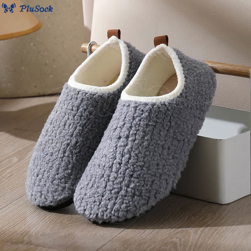 Plus Size Fuzzy Curly Fur Slippers