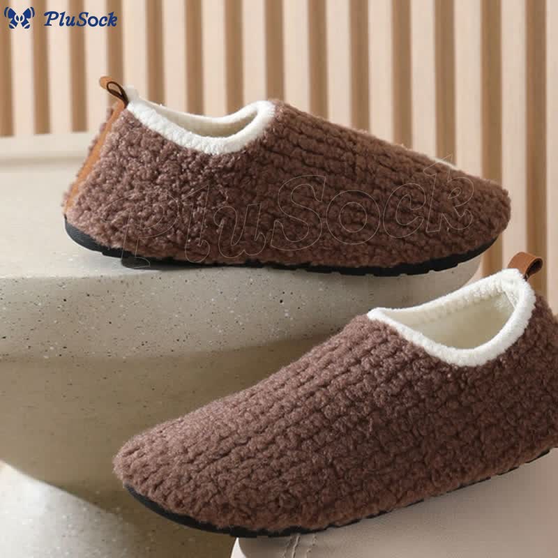 Plus Size Fuzzy Curly Fur Slippers