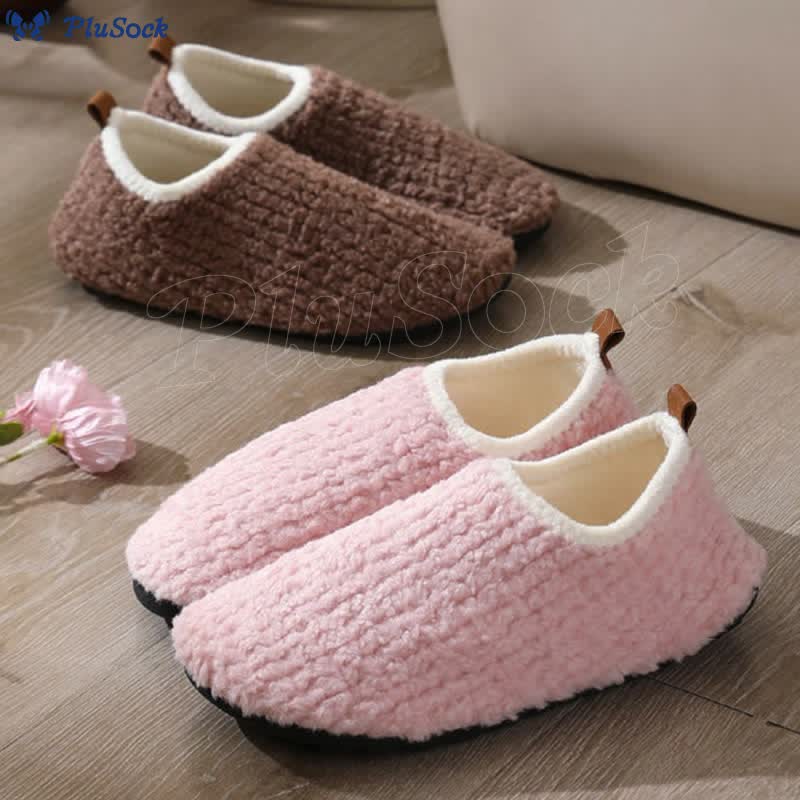 Plus Size Fuzzy Curly Fur Slippers