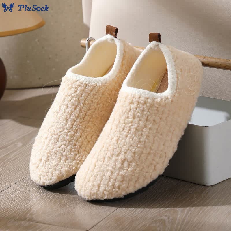 Plus Size Fuzzy Curly Fur Slippers