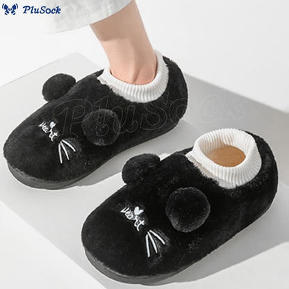 Plus Size Cartoon Cat Slippers