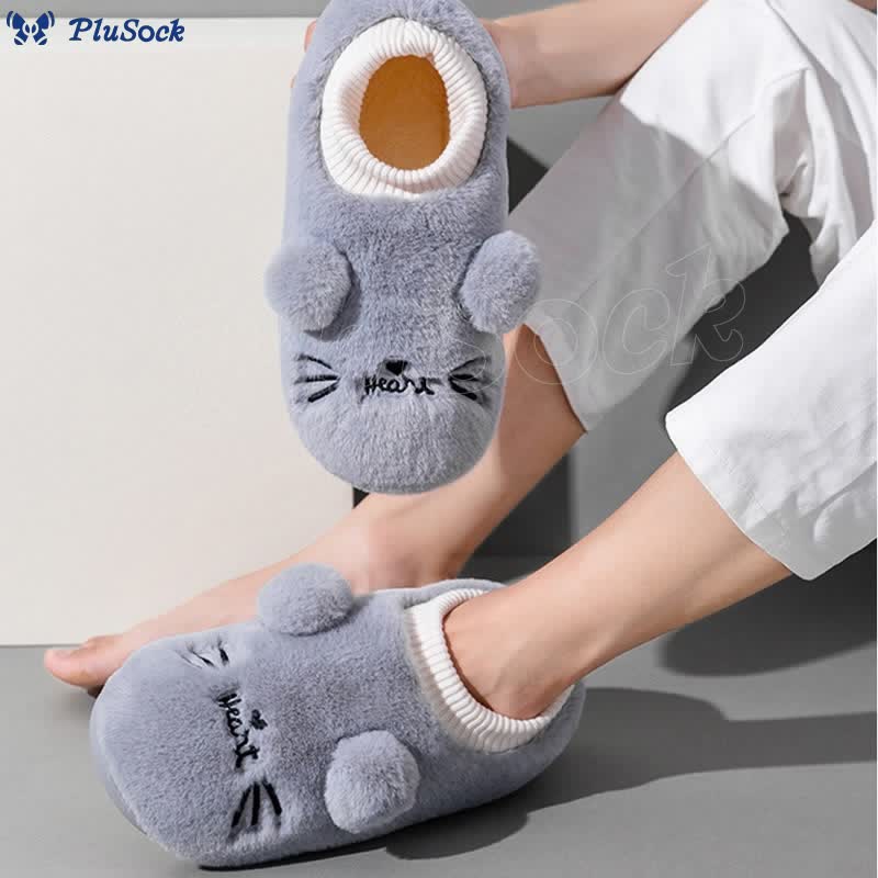 Plus Size Cartoon Cat Slippers