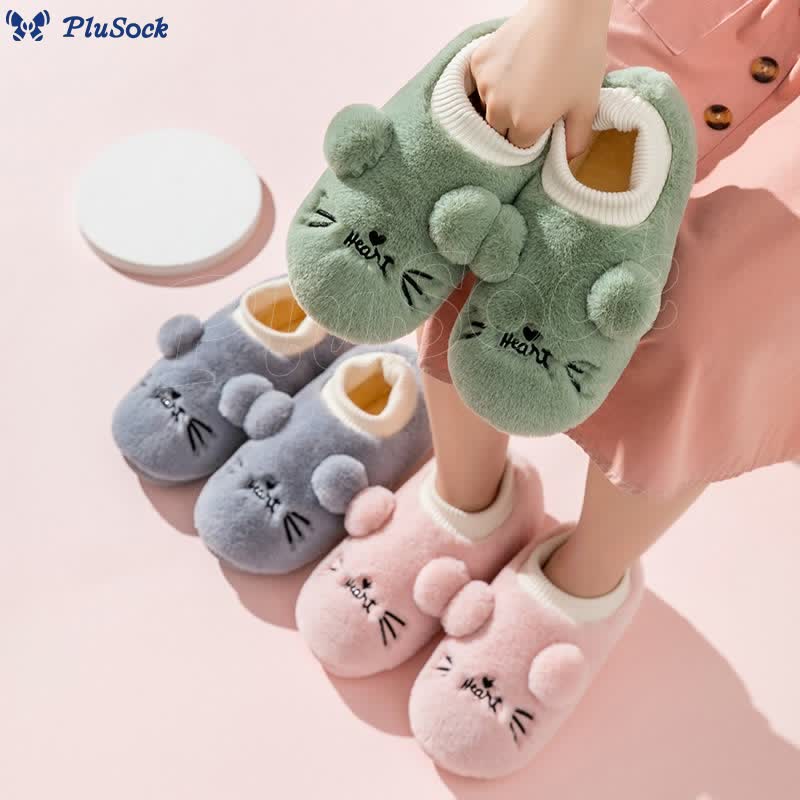 Plus Size Cartoon Cat Slippers