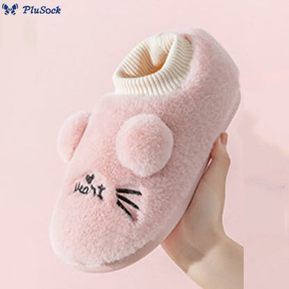 Plus Size Cartoon Cat Slippers