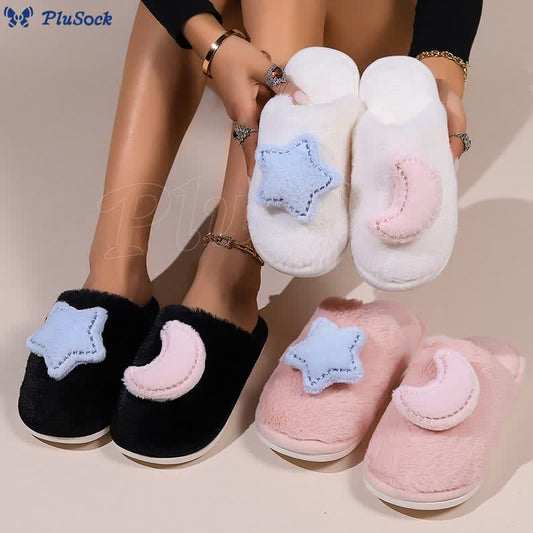 Plus Size Moon Stars Slippers