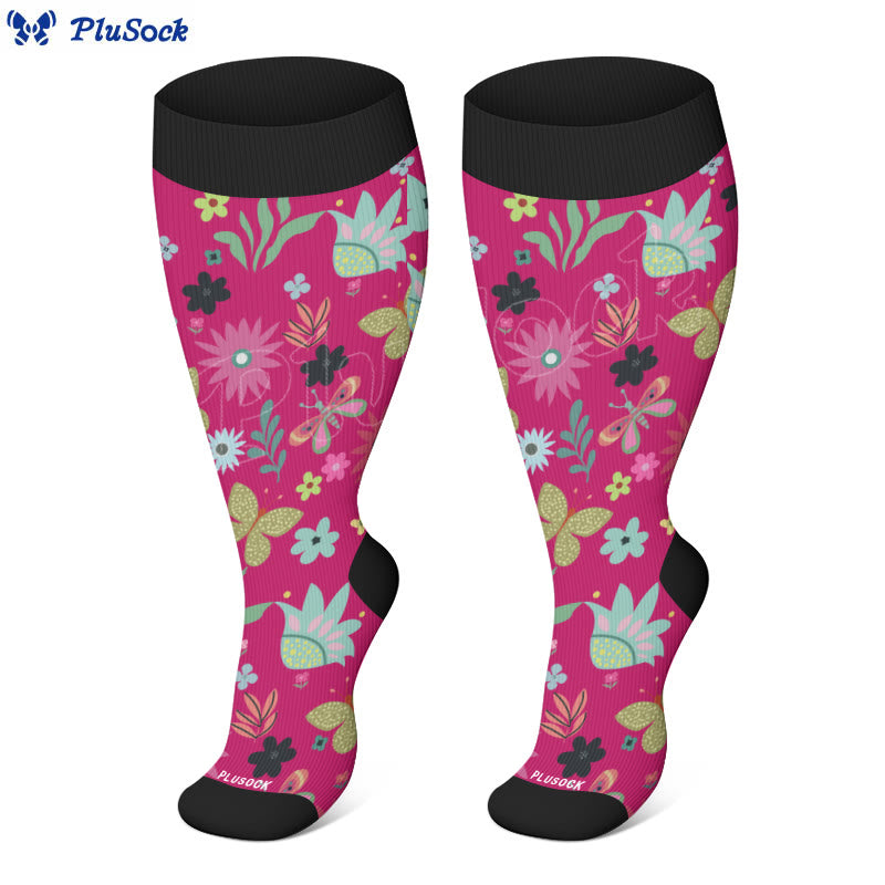 Plus Size Painted Skull Compression Socks(3 Pairs)