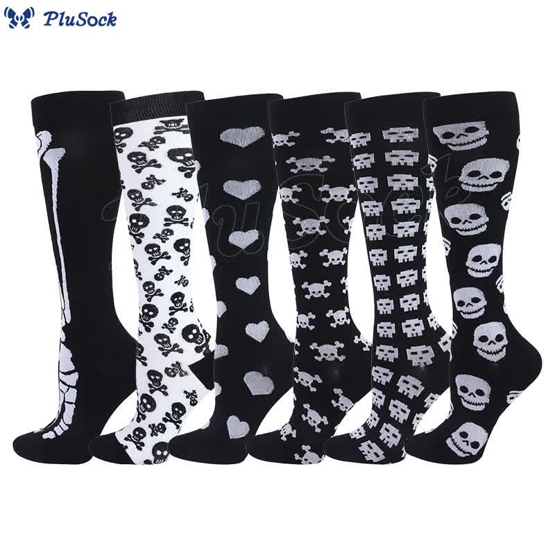 Skull Bones Compression Socks(6 Pairs)