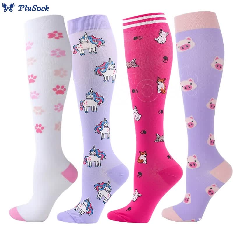 Unicorn Animal Compression Socks(4 Pairs)