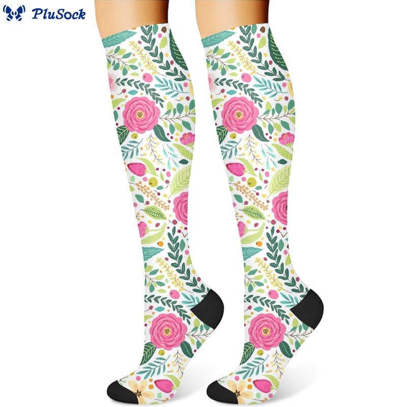 Vibrant Flowers Compression Socks(3 Pairs)