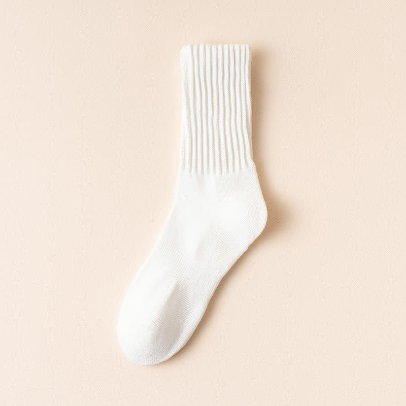 Plus Size Thick Stripes Quarter Socks(4 Pairs)