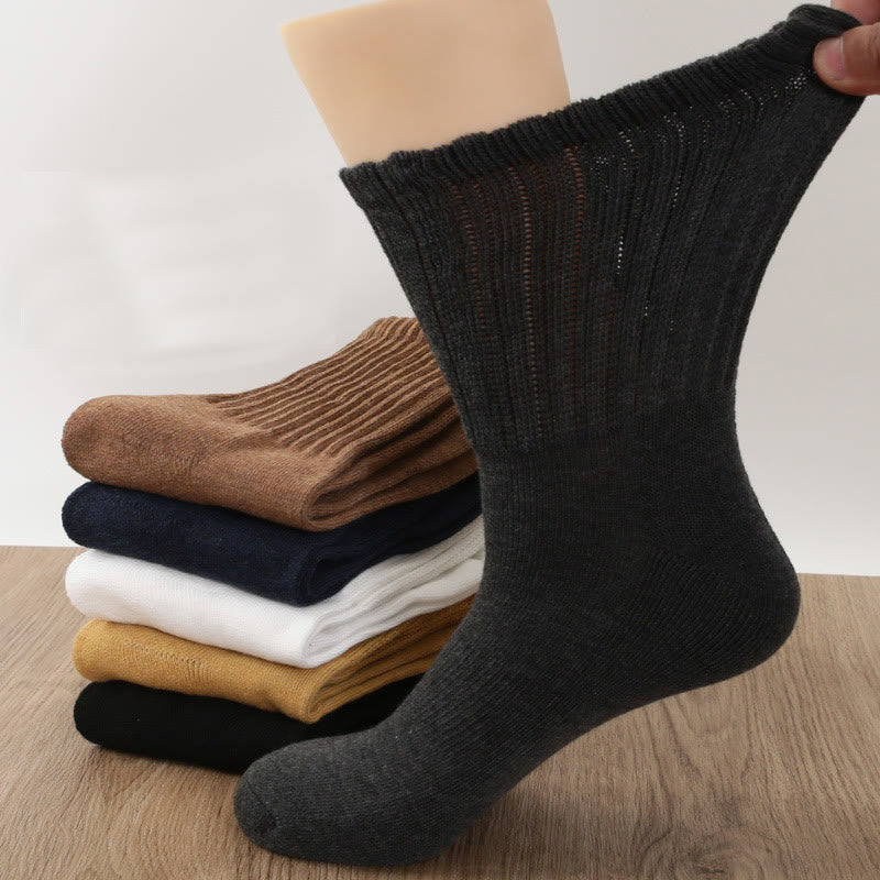 Plus Size Thick Stripes Quarter Socks(4 Pairs)