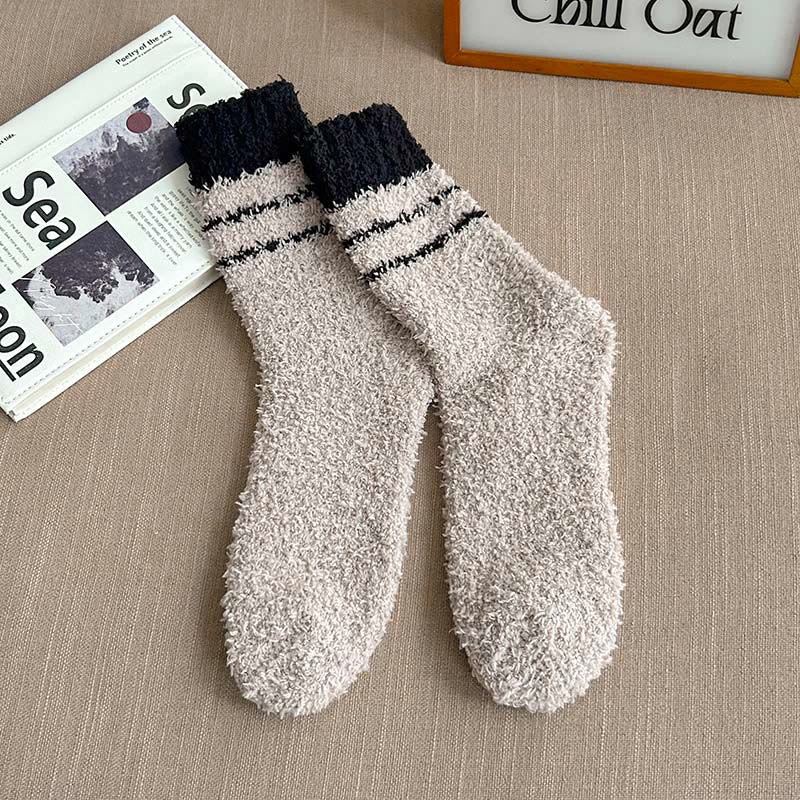 Plus Size Coral Fleece Quarter Socks(6 Pairs)