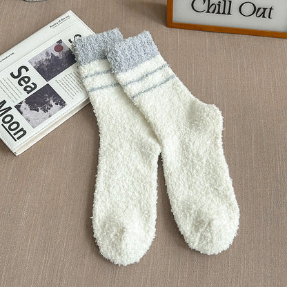 Plus Size Coral Fleece Quarter Socks(6 Pairs)