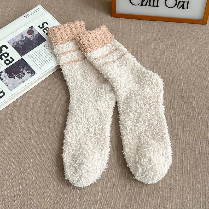 Plus Size Coral Fleece Quarter Socks(6 Pairs)