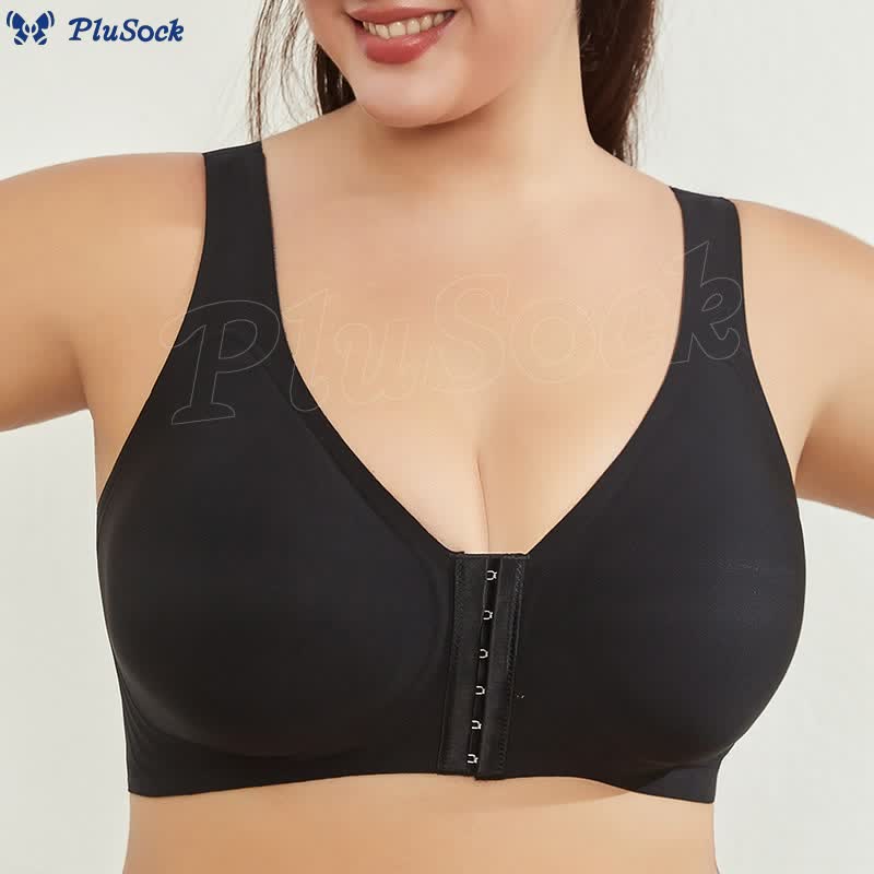 Front Closure Back Support Wireless Bra