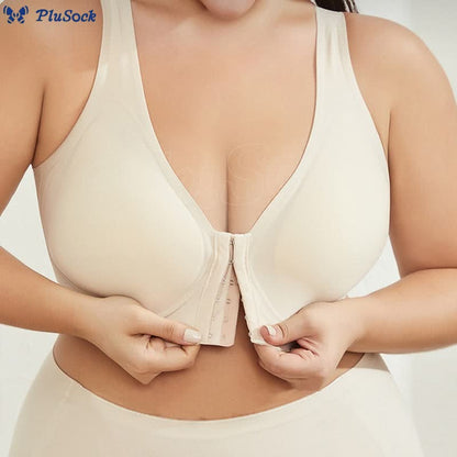 Front Closure Back Support Wireless Bra