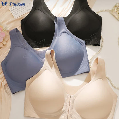 Front Closure Back Support Wireless Bra