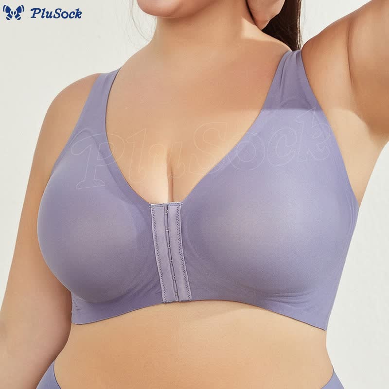 Front Closure Back Support Wireless Bra