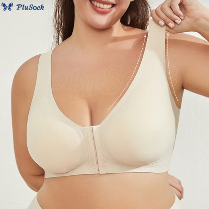 Front Closure Back Support Wireless Bra