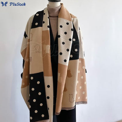 Polka Dots Soft Blanket Scarf