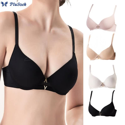 Metal-V Decor Underwire Bra