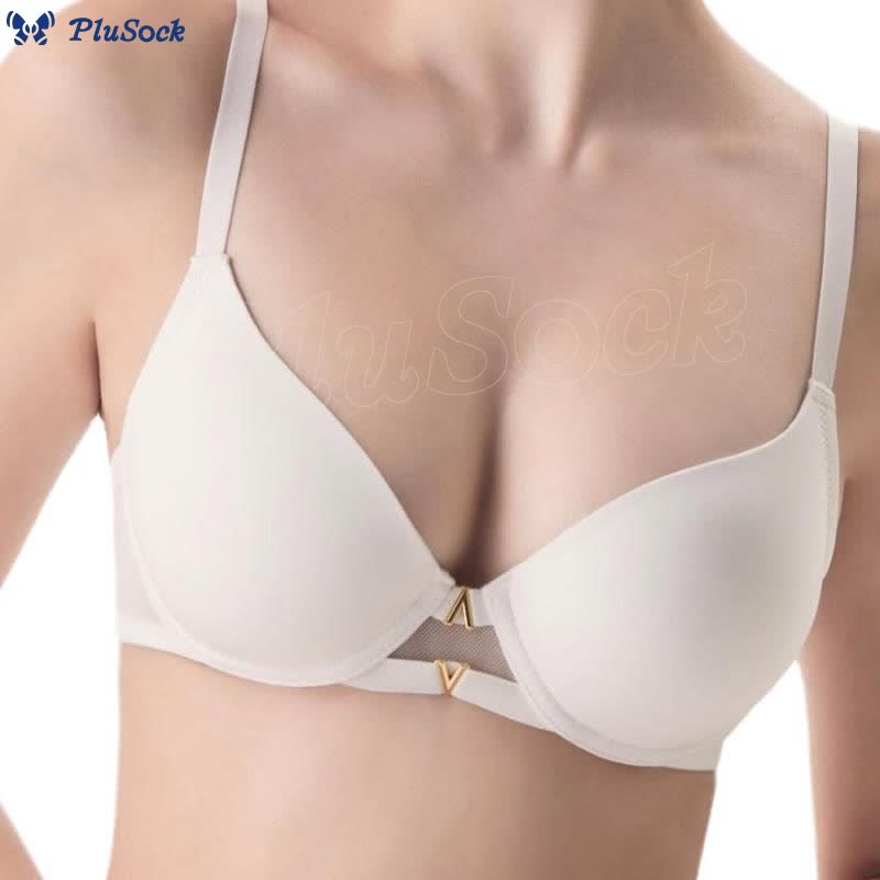 Metal-V Decor Underwire Bra