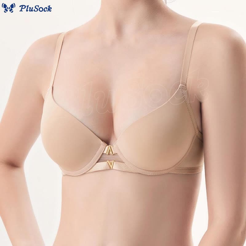 Metal-V Decor Underwire Bra