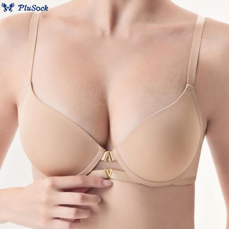 Metal-V Decor Underwire Bra