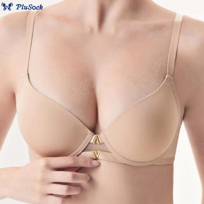 Metal-V Decor Underwire Bra