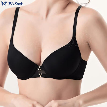 Metal-V Decor Underwire Bra