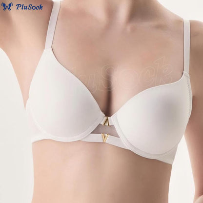 Metal-V Decor Underwire Bra