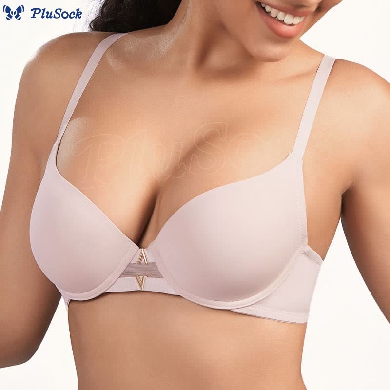 Metal-V Decor Underwire Bra