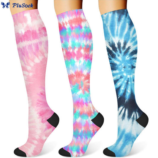 Fashion Tie Dye Compression Socks(3 Pairs)