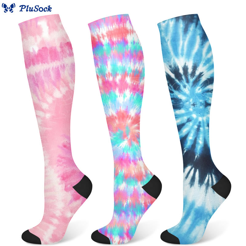 Fashion Tie Dye Compression Socks(3 Pairs)