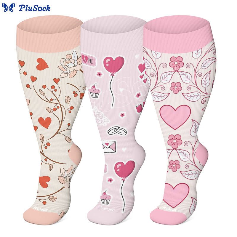 Plus Size Love Ring Compression Socks(3 Pairs)