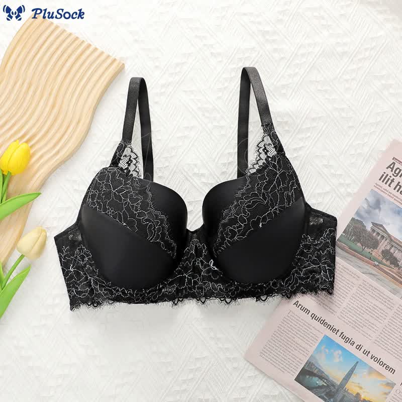 Plus Size Thin Sexy Lace Underwire Bra