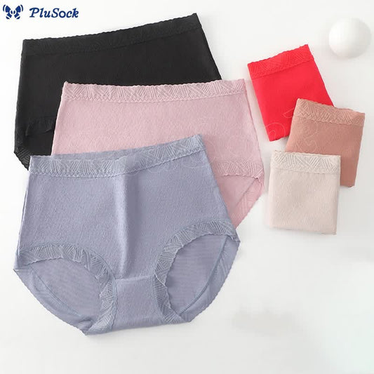 Plus Size Lace High Waist Panty(3 Packs)