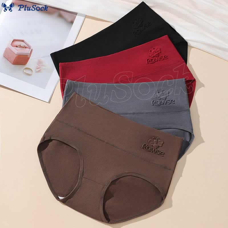 Plus Size Cotton High Waist Panty(4 Packs)