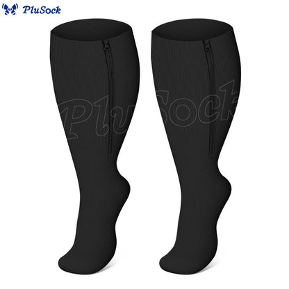 2XL-7XL Plus Size Classic Zipper Compression Socks(3 Pairs)