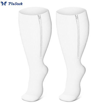 2XL-7XL Plus Size Classic Zipper Compression Socks(3 Pairs)