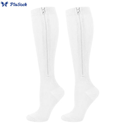 2XL-7XL Plus Size Classic Zipper Compression Socks(3 Pairs)