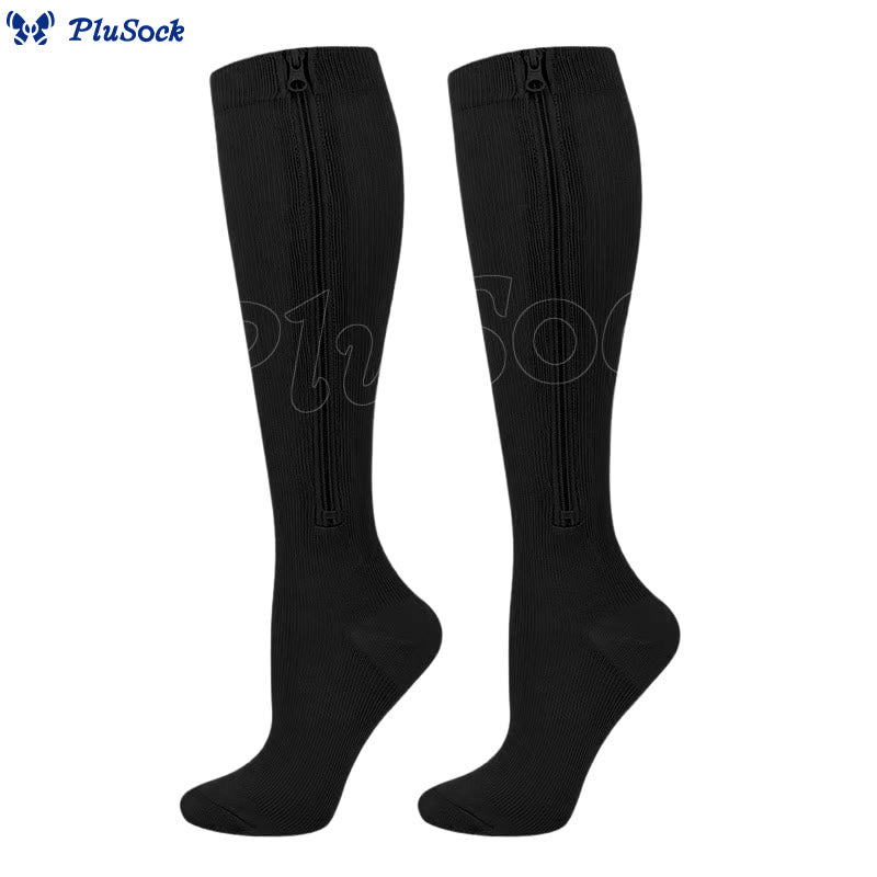 2XL-7XL Plus Size Classic Zipper Compression Socks(3 Pairs)