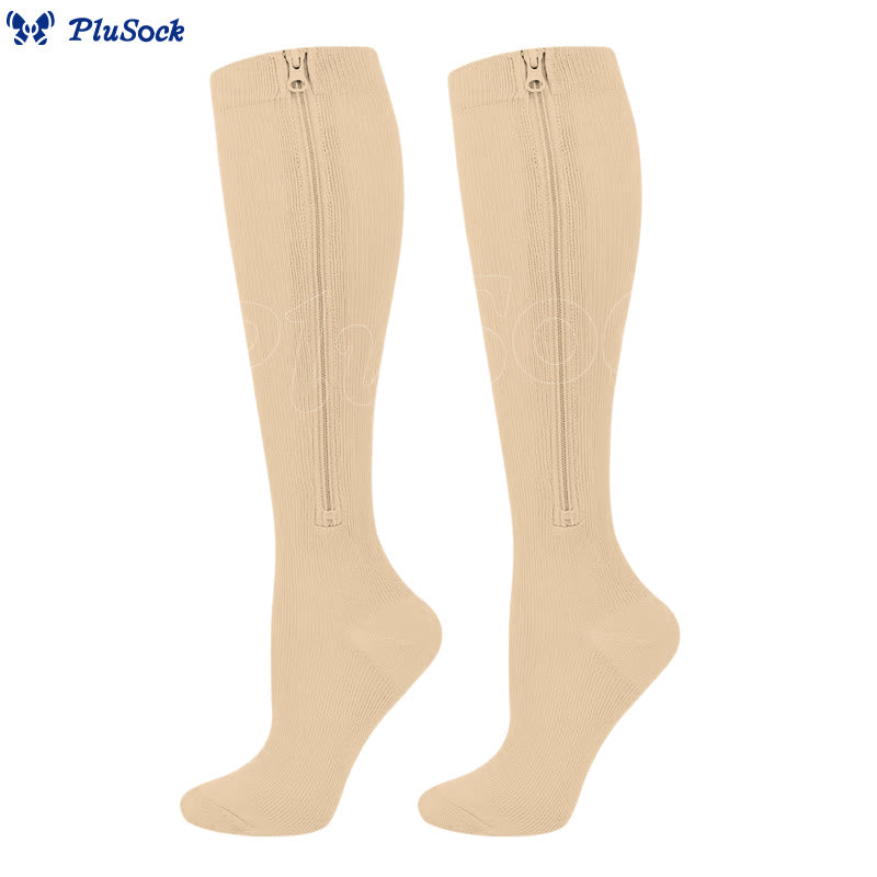 2XL-7XL Plus Size Classic Zipper Compression Socks(3 Pairs)