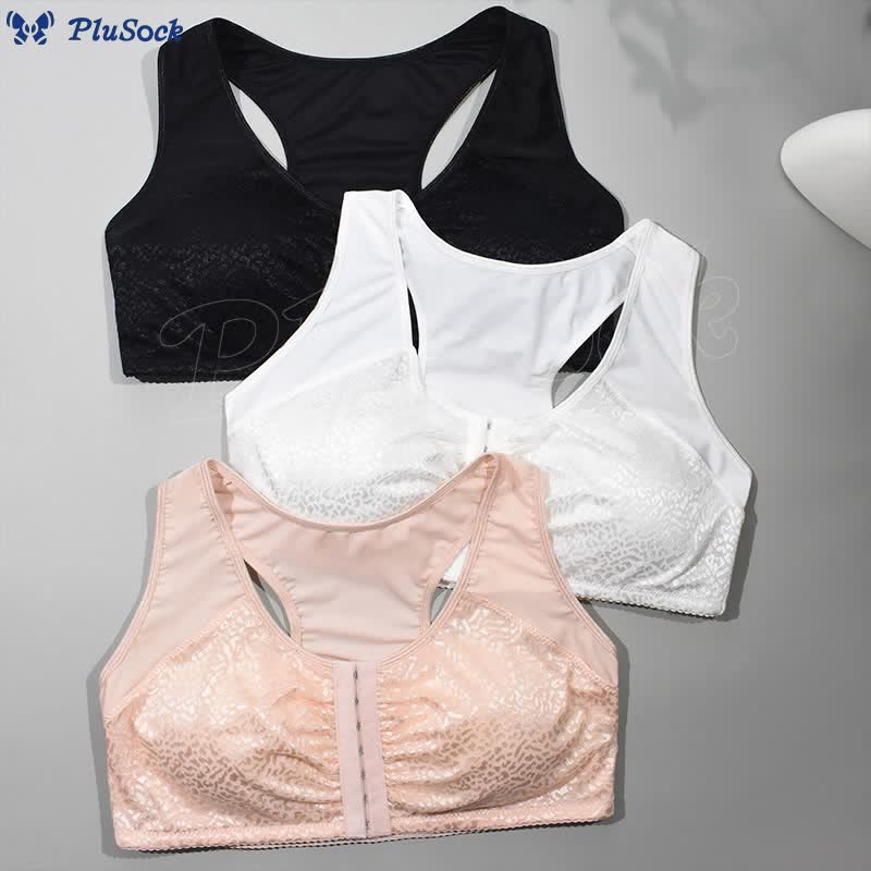 Plus Size Front Closure Full Coverage Wireless Bra