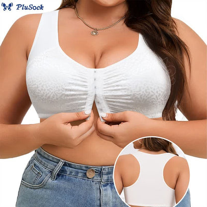 Plus Size Front Closure Full Coverage Wireless Bra