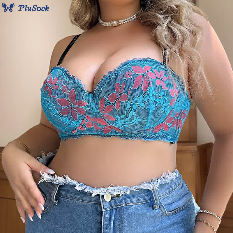 Plus Size Push Up Lace Underwire Bra