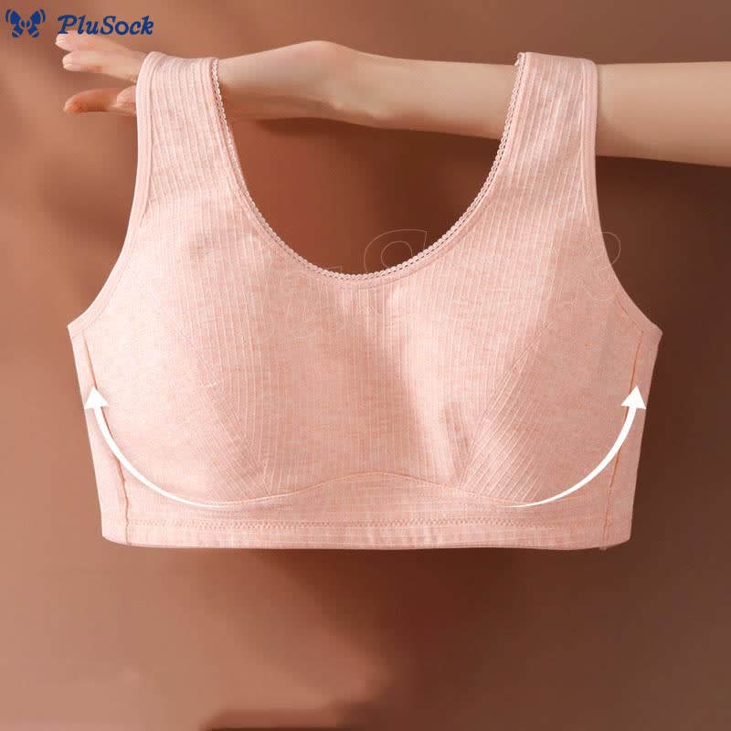 Plus Size Thin Cotton Wireless Bra