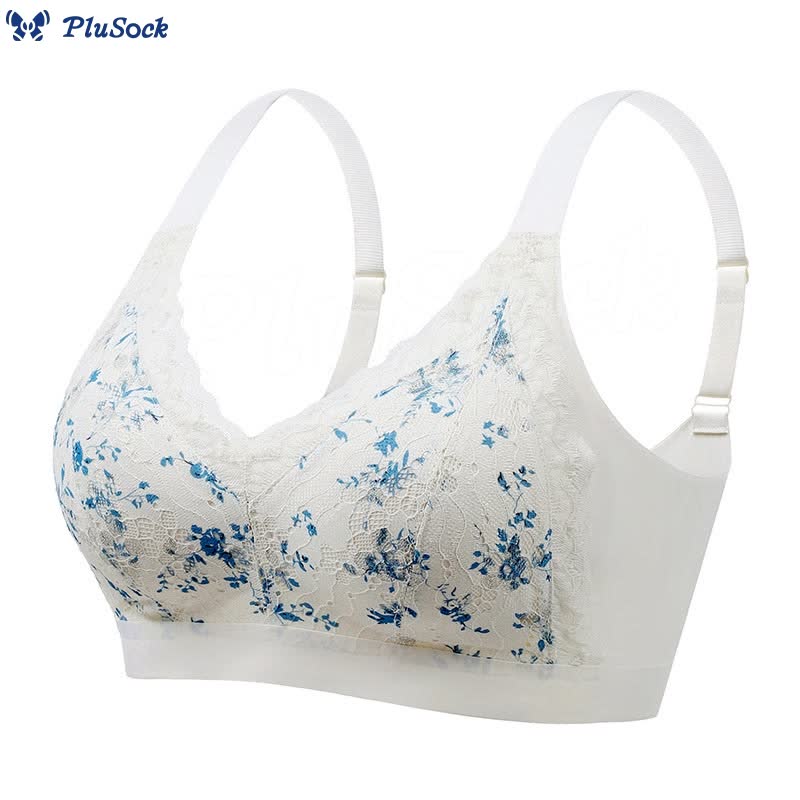 Plus Size Elegant Lace Wireless Bra