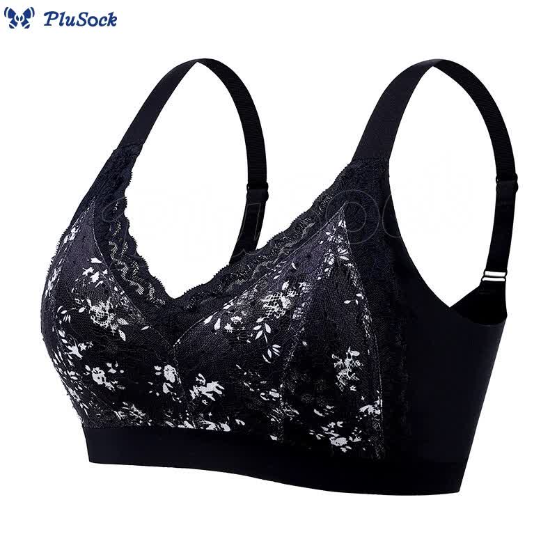 Plus Size Elegant Lace Wireless Bra