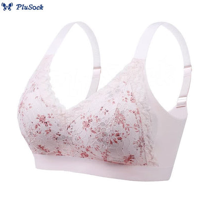 Plus Size Elegant Lace Wireless Bra